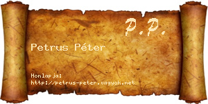Petrus Péter névjegykártya